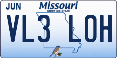 MO license plate VL3L0H