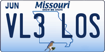 MO license plate VL3L0S