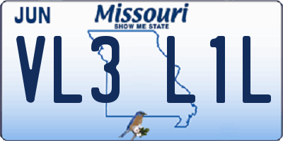 MO license plate VL3L1L