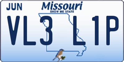 MO license plate VL3L1P