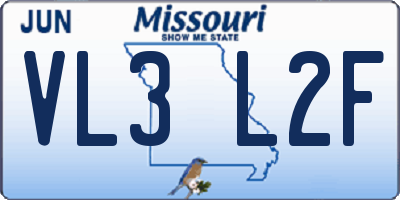 MO license plate VL3L2F