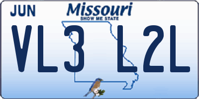 MO license plate VL3L2L