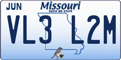 MO license plate VL3L2M