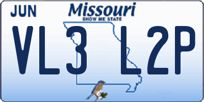 MO license plate VL3L2P