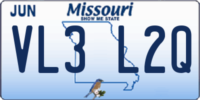 MO license plate VL3L2Q