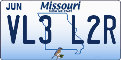 MO license plate VL3L2R