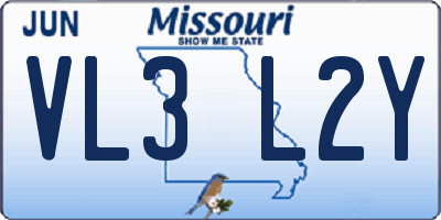 MO license plate VL3L2Y