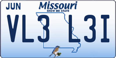 MO license plate VL3L3I