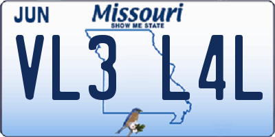 MO license plate VL3L4L