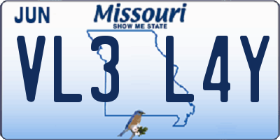 MO license plate VL3L4Y