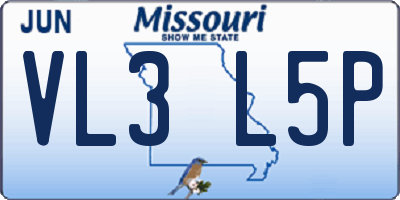 MO license plate VL3L5P