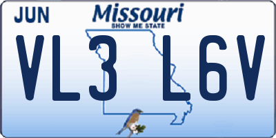 MO license plate VL3L6V