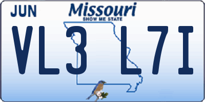 MO license plate VL3L7I