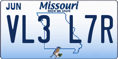 MO license plate VL3L7R