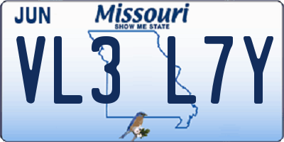 MO license plate VL3L7Y