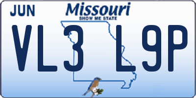 MO license plate VL3L9P