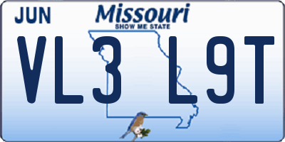MO license plate VL3L9T
