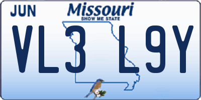 MO license plate VL3L9Y