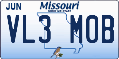MO license plate VL3M0B