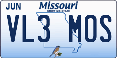 MO license plate VL3M0S