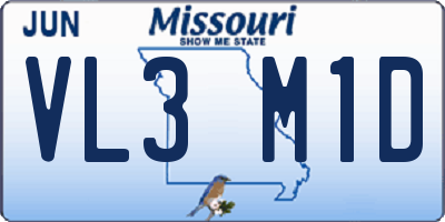 MO license plate VL3M1D