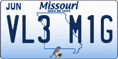 MO license plate VL3M1G