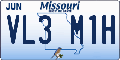 MO license plate VL3M1H