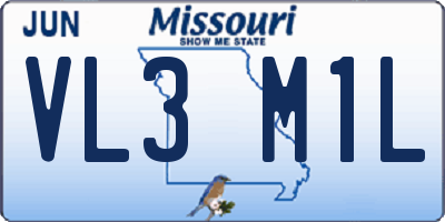 MO license plate VL3M1L