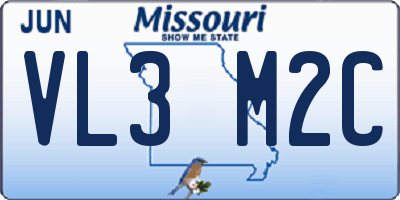 MO license plate VL3M2C