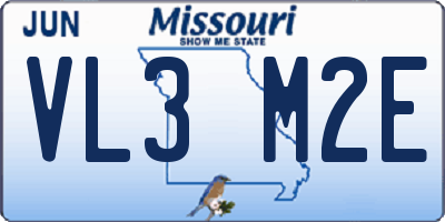 MO license plate VL3M2E