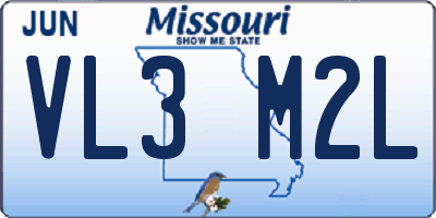 MO license plate VL3M2L