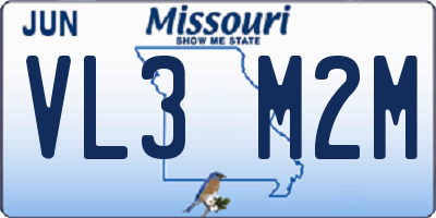MO license plate VL3M2M