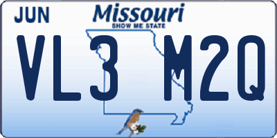 MO license plate VL3M2Q