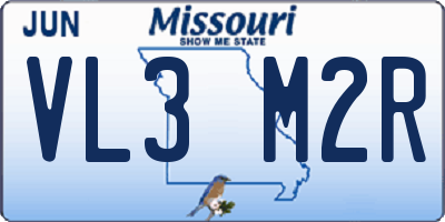MO license plate VL3M2R