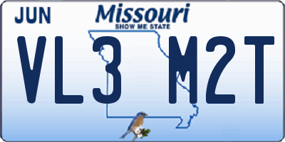MO license plate VL3M2T