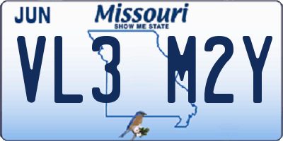 MO license plate VL3M2Y