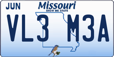 MO license plate VL3M3A