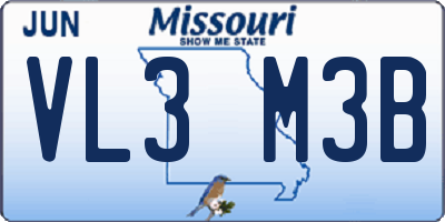 MO license plate VL3M3B