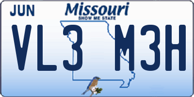 MO license plate VL3M3H