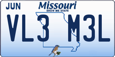 MO license plate VL3M3L