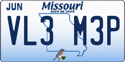 MO license plate VL3M3P