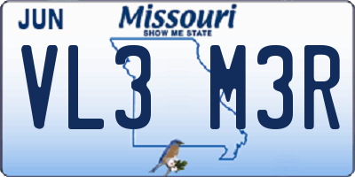 MO license plate VL3M3R