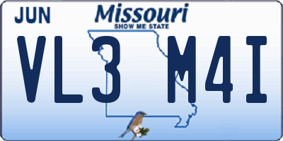 MO license plate VL3M4I