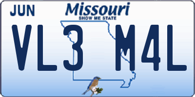 MO license plate VL3M4L