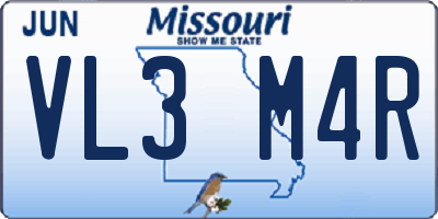 MO license plate VL3M4R
