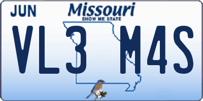 MO license plate VL3M4S