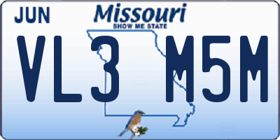 MO license plate VL3M5M