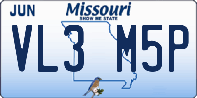 MO license plate VL3M5P