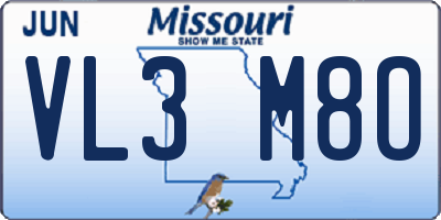MO license plate VL3M8O