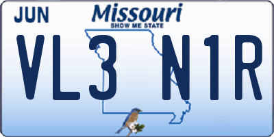 MO license plate VL3N1R